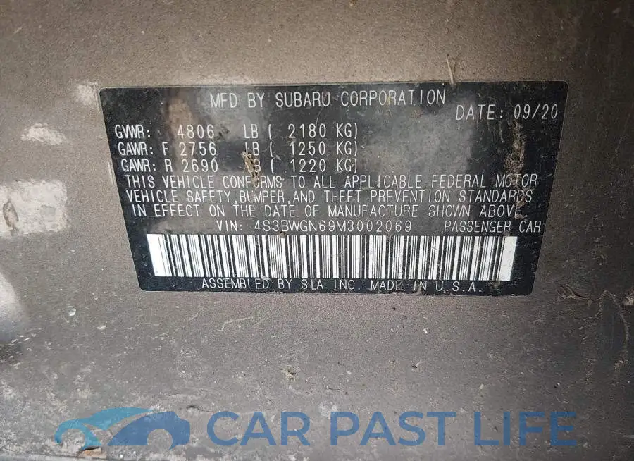4S3BWGN69M3002069# 9