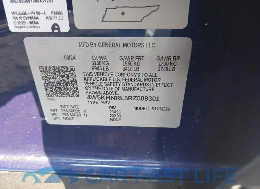 4W5KHNRL5RZ509301# 9