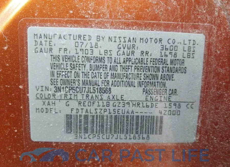 3N1CP5CU7JL518568# 9