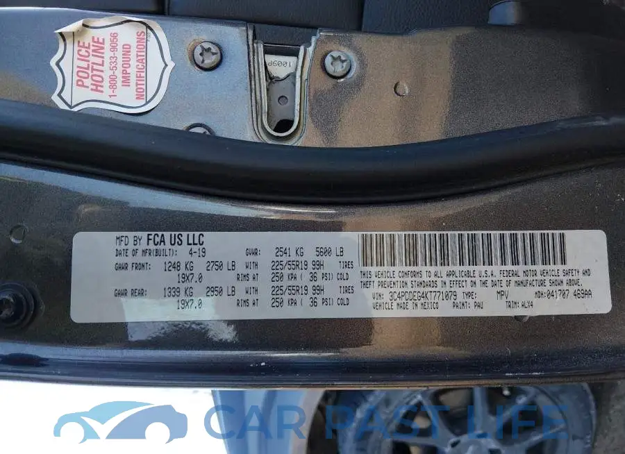 3C4PDDEG4KT771079# 9