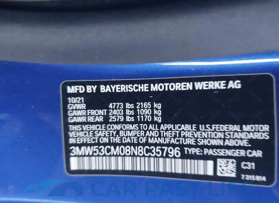 3MW53CM08N8C35796# 9