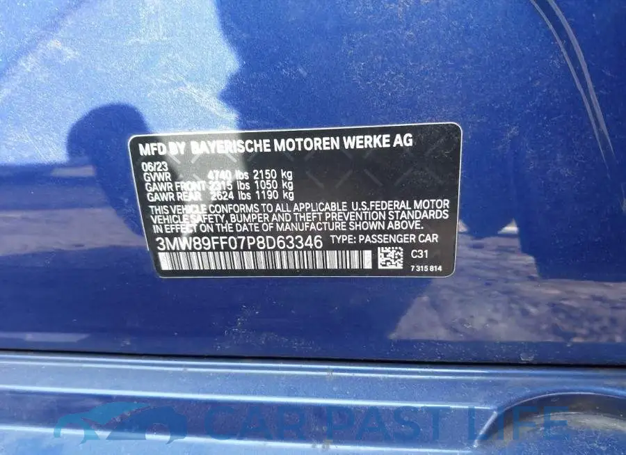 3MW89FF07P8D63346# 9