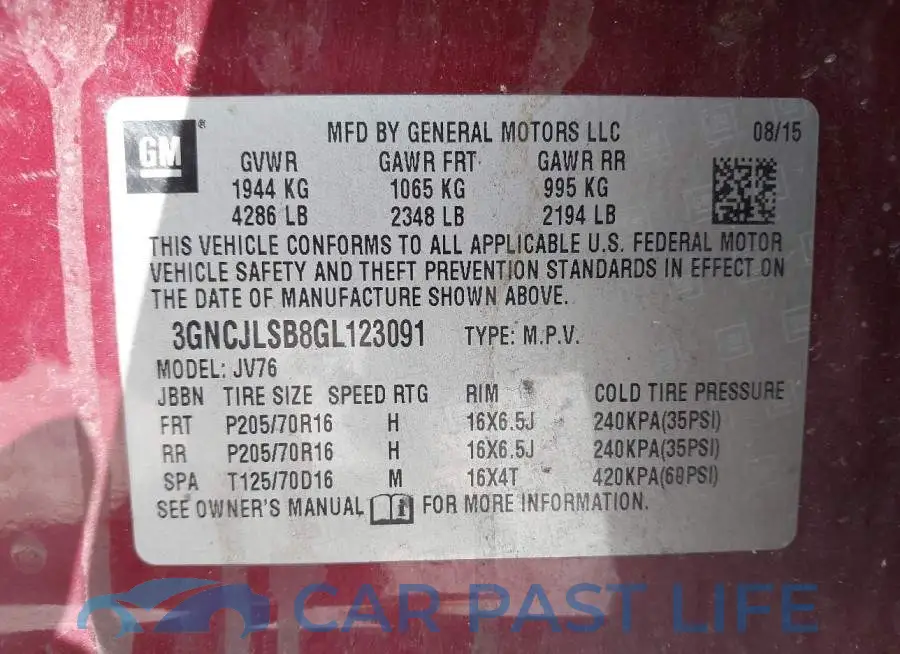 3GNCJLSB8GL123091# 9