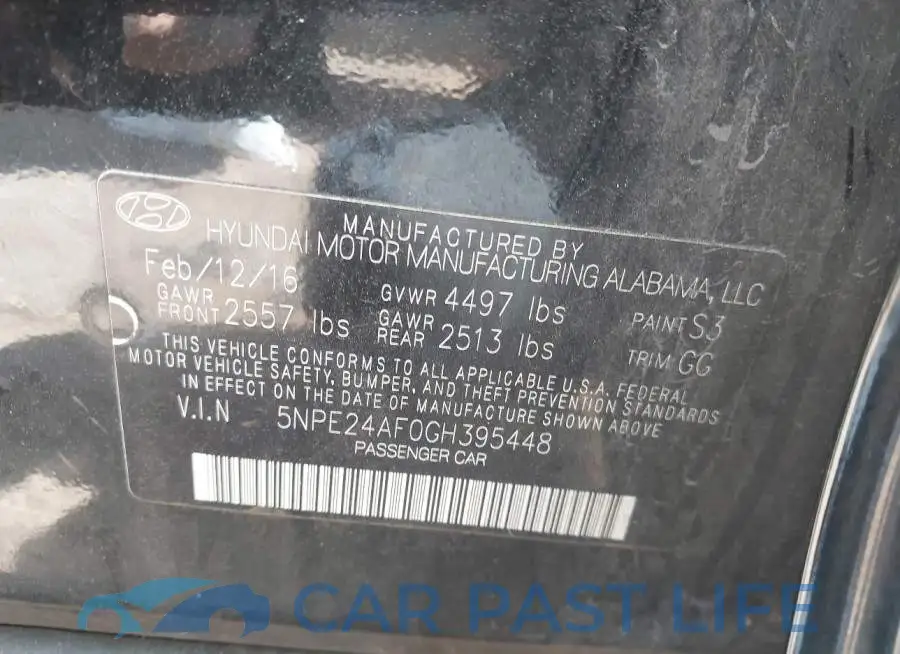 5NPE24AF0GH395448# 9