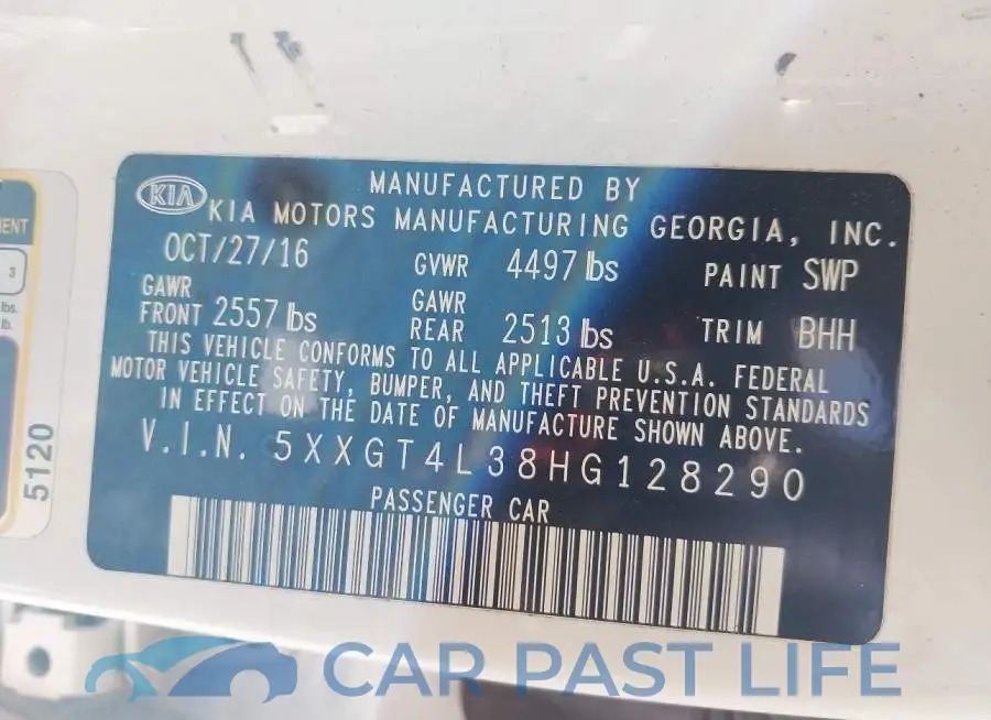 5XXGT4L38HG128290# 9