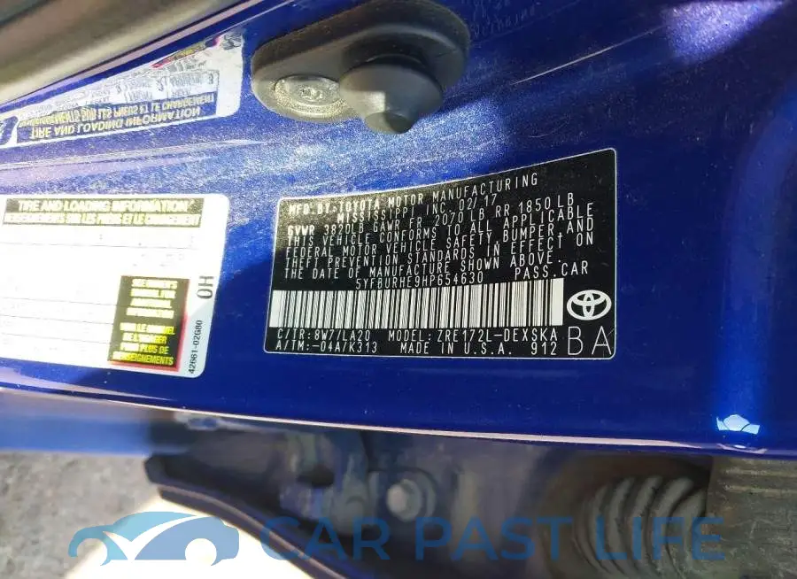 5YFBURHE9HP654630# 9