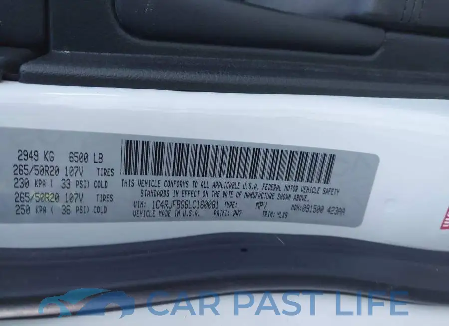 1C4RJFBG6LC160081# 9