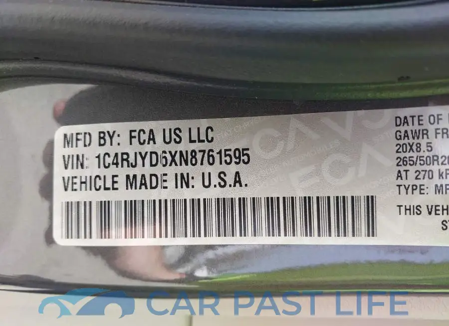 1C4RJYD6XN8761595# 9