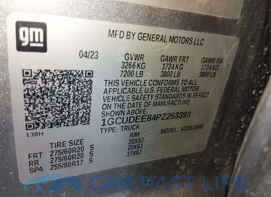 1GCUDEE84PZ253393# 9