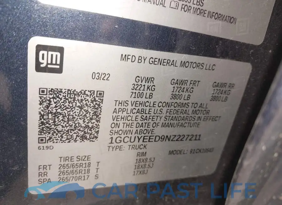 1GCUYEED9NZ227211# 9