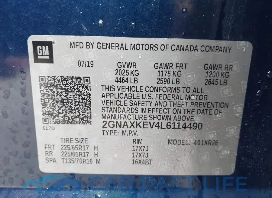 2GNAXKEV4L6114490# 9