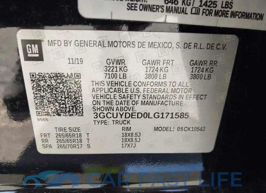 3GCUYDED0LG171585# 9