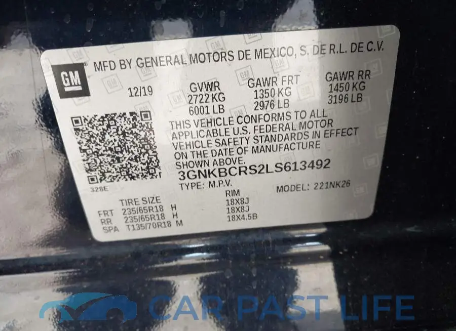 3GNKBCRS2LS613492# 9
