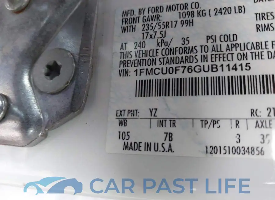 1FMCU0F76GUB11415# 9
