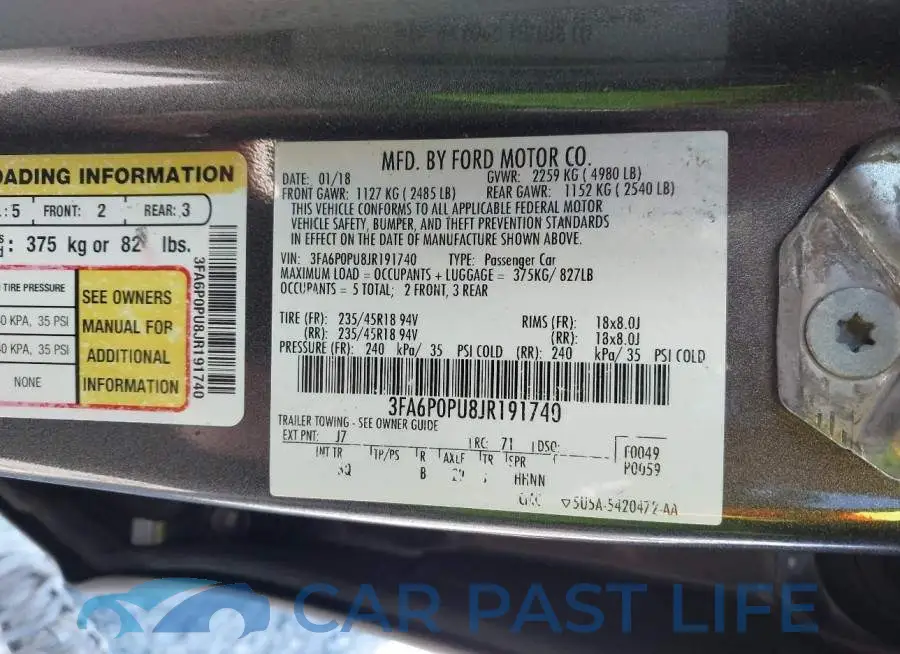 3FA6P0PU8JR191740# 9