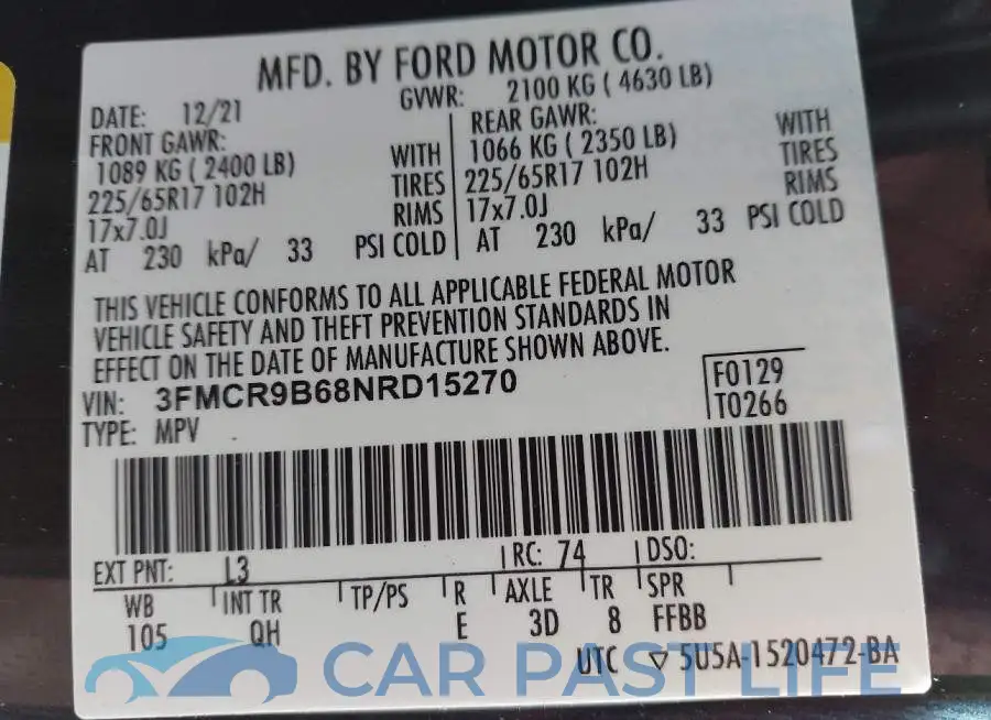 3FMCR9B68NRD15270# 9