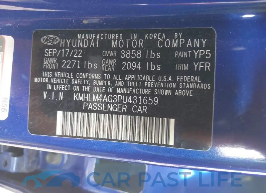 KMHLM4AG3PU431659# 9