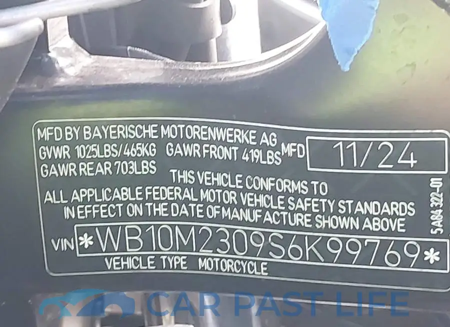 WB10M2309S6K99769# 10