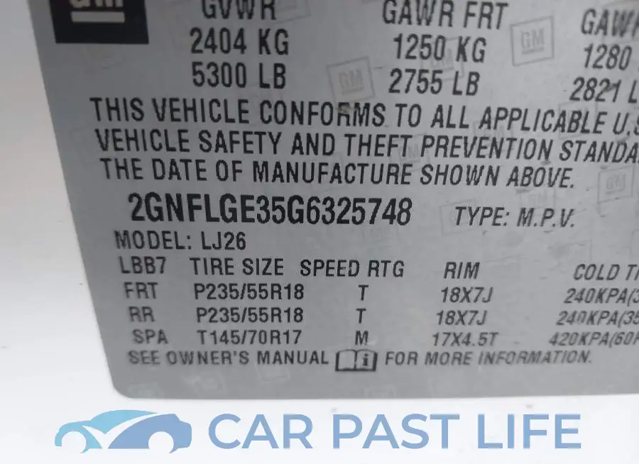 2GNFLGE35G6325748# 9