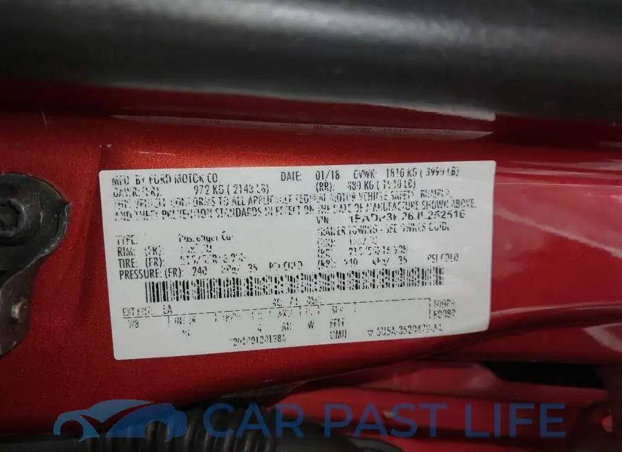 1FADP3K26JL252516# 9