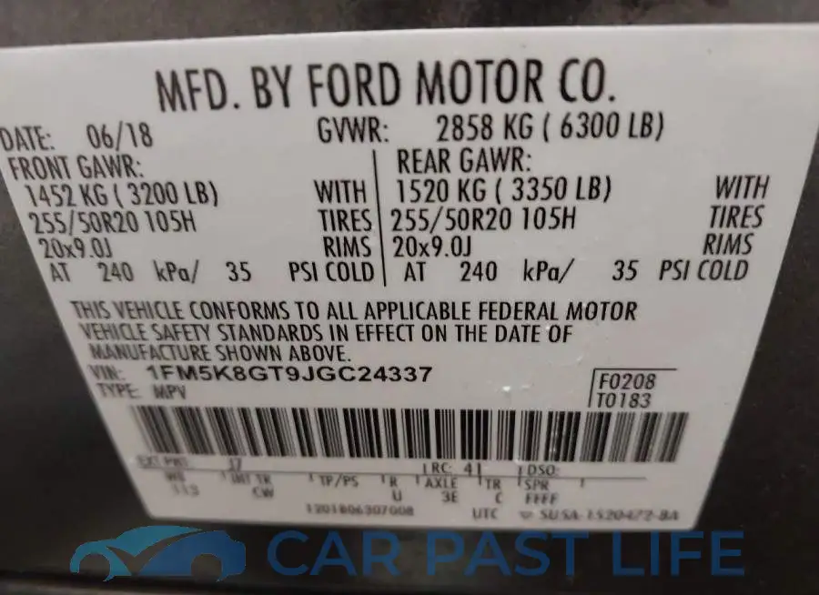 1FM5K8GT9JGC24337# 9