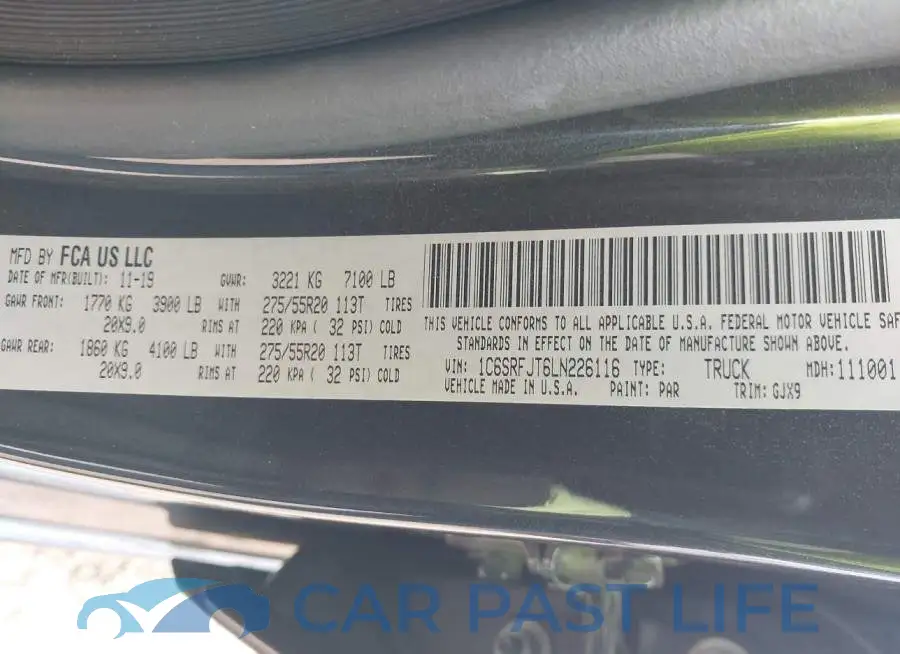 1C6SRFJT6LN226116# 9