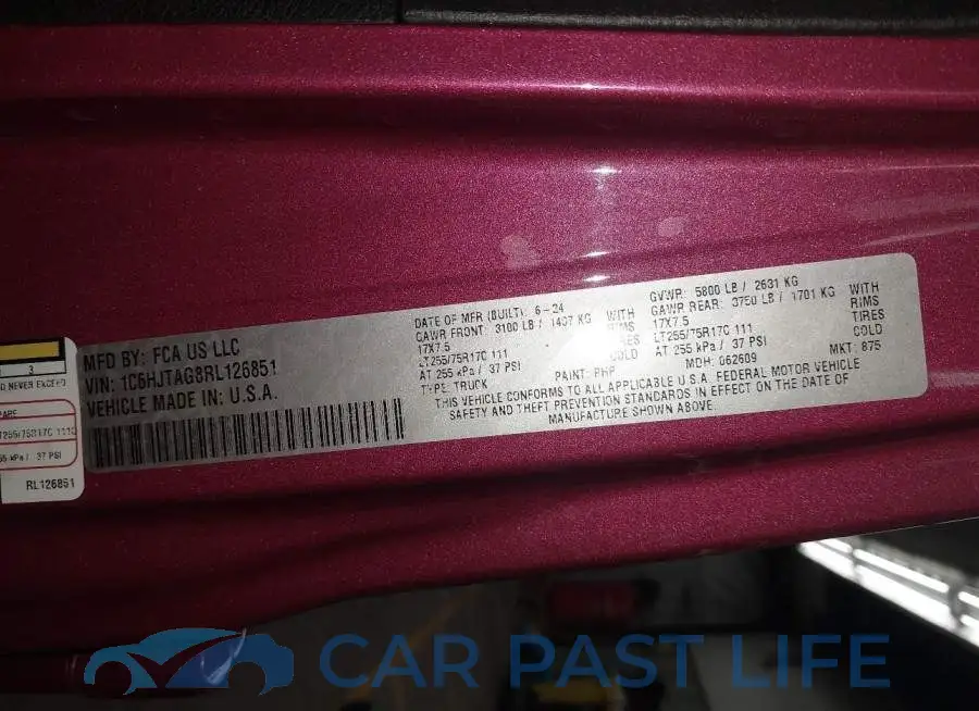 1C6HJTAG8RL126851# 9
