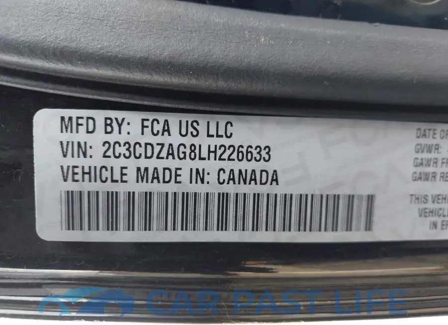 2C3CDZAG8LH226633# 9