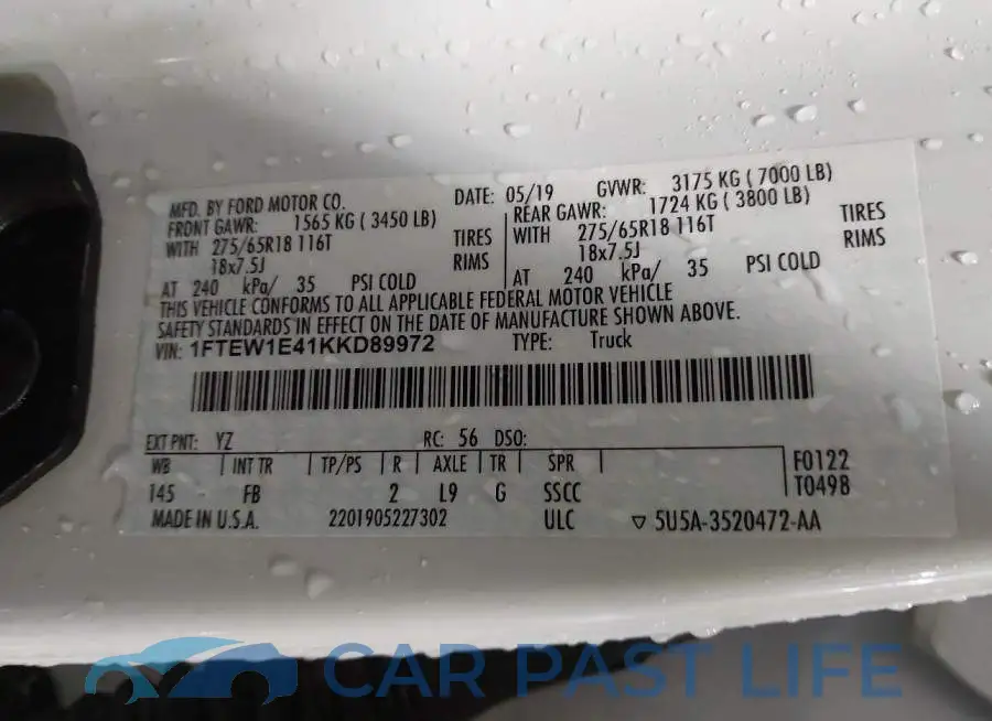 1FTEW1E41KKD89972# 9