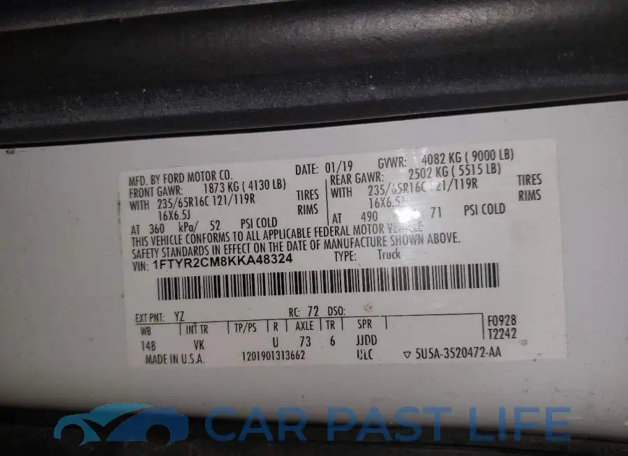 1FTYR2CM8KKA48324# 9