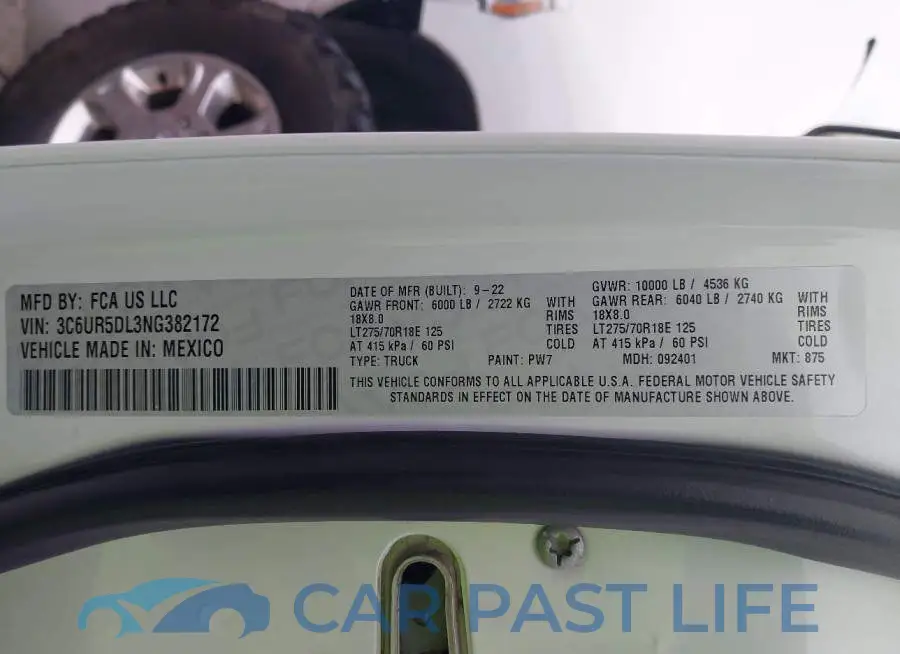 3C6UR5DL3NG382172# 9