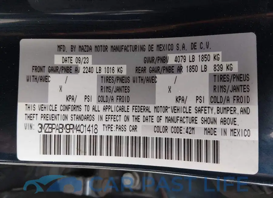 3MZBPABM9RM401418# 9