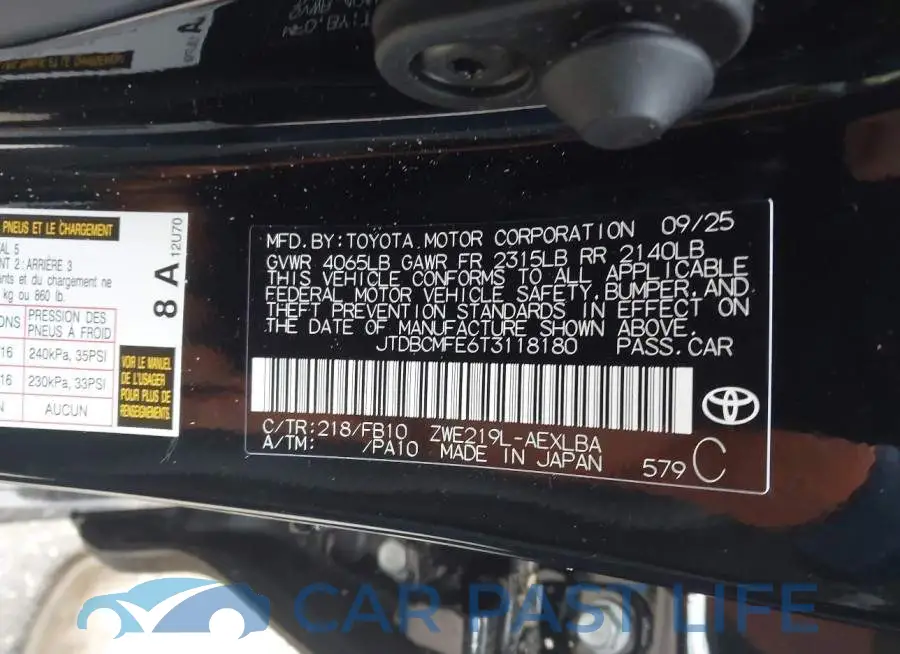 JTDBCMFE6T3118180# 9