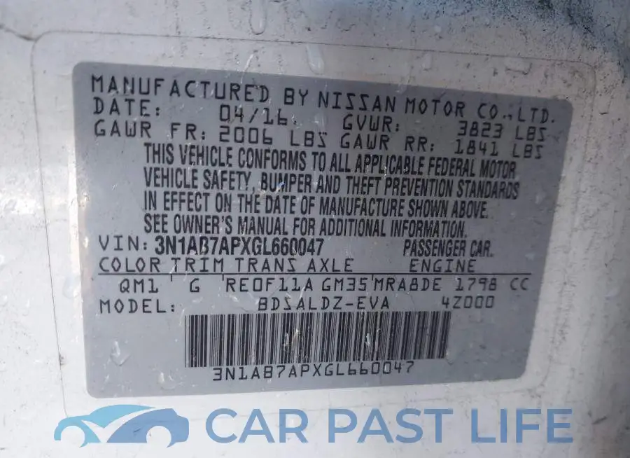 3N1AB7APXGL660047# 9