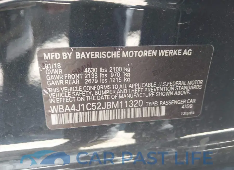 WBA4J1C52JBM11320# 9