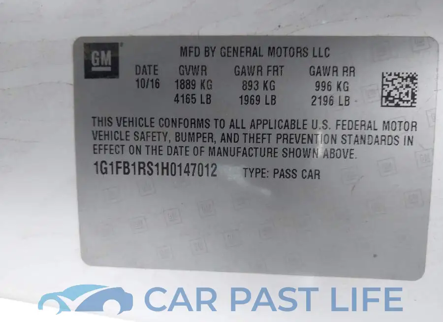 1G1FB1RS1H0147012# 9
