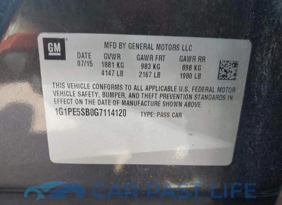 1G1PE5SB0G7114120# 9