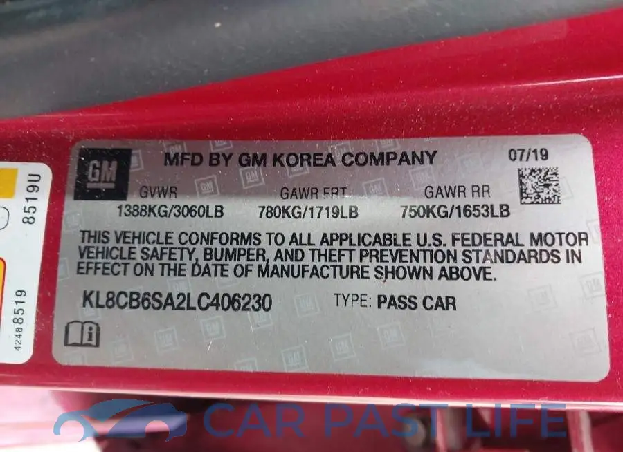 KL8CB6SA2LC406230# 9
