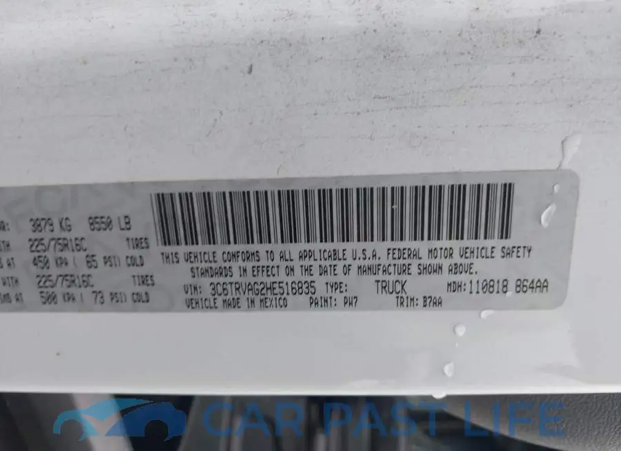 3C6TRVAG2HE516835# 9