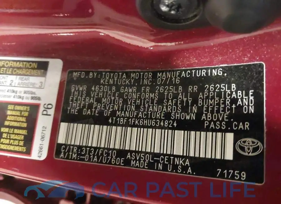 4T1BF1FK6HU634824# 9