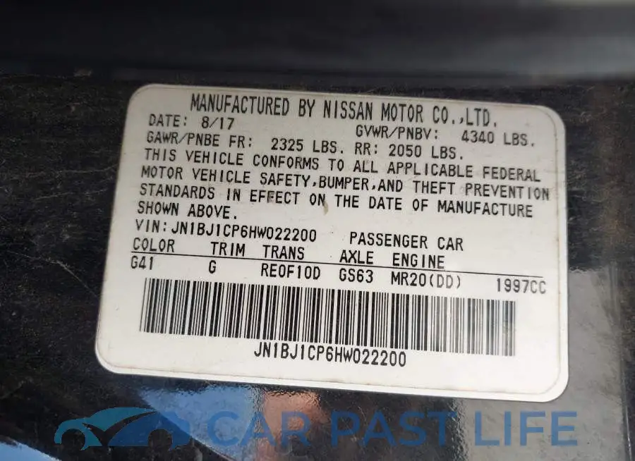 JN1BJ1CP6HW022200# 9