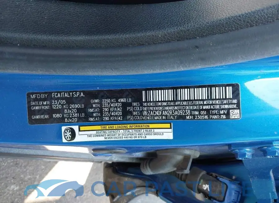 ZACNDFAN2R3A09238# 9