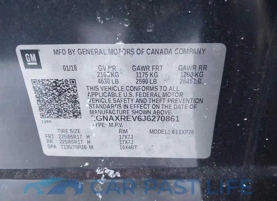 2GNAXREV6J6270861# 9