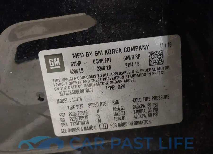 KL7CJKSB0LB070477# 9