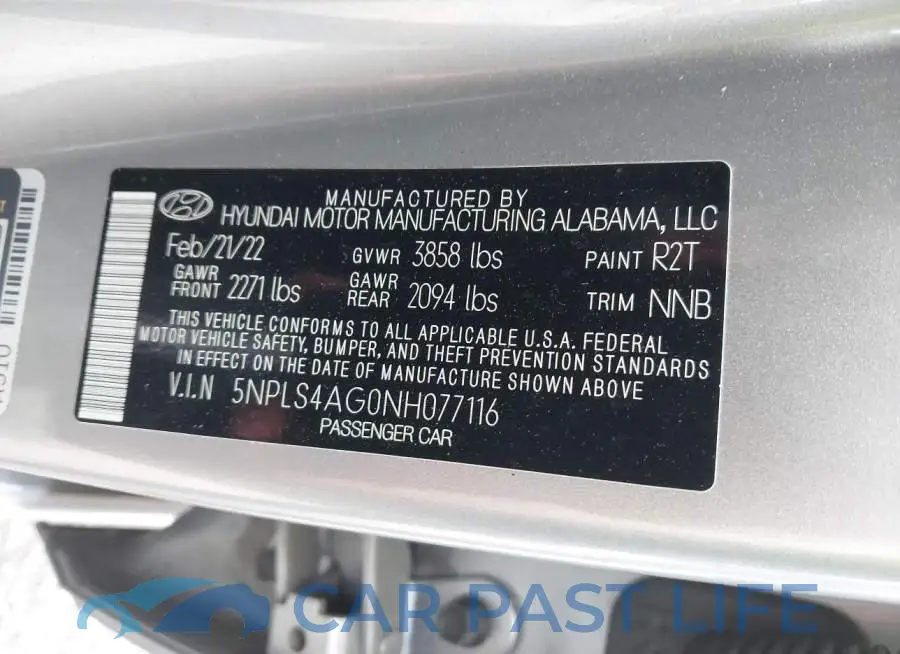 5NPLS4AG0NH077116# 9
