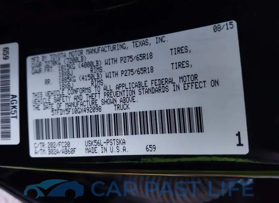 5TFDY5F10GX492098# 9