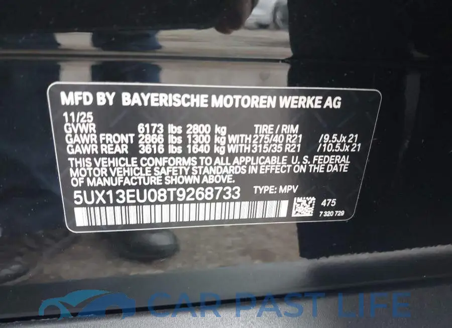 5UX13EU08T9268733# 9