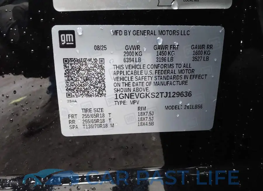 1GNEVGKS2TJ129636# 9