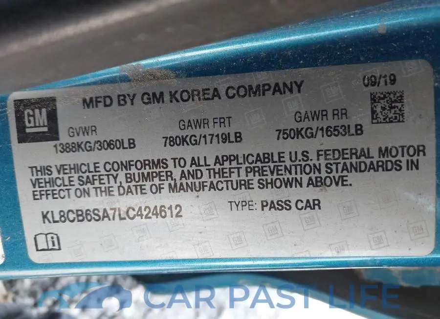 KL8CB6SA7LC424612# 9