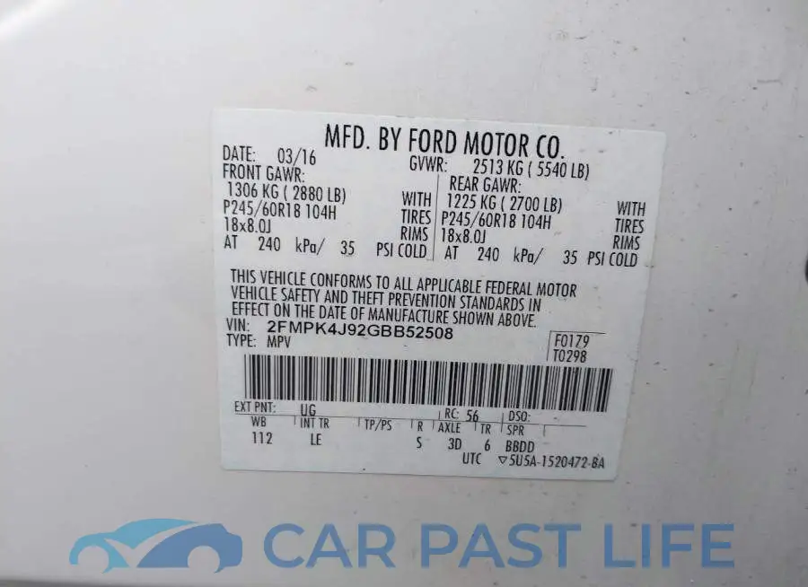 2FMPK4J92GBB52508# 9